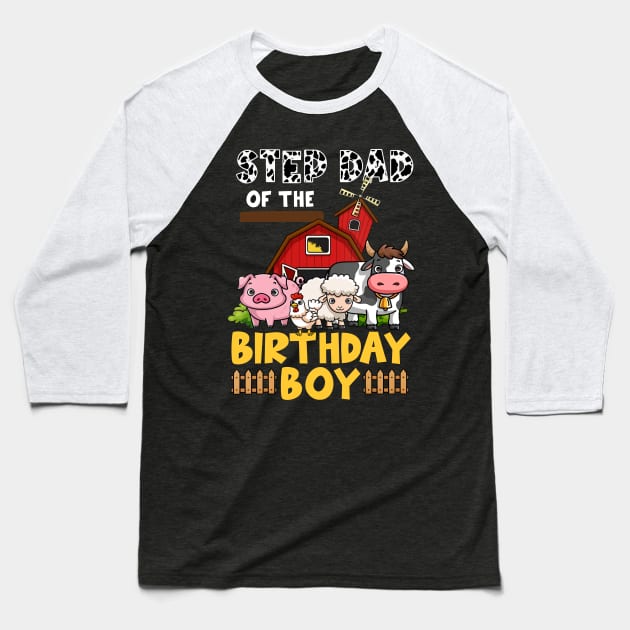 Cow Step Dad Birthday Family Matching Mothers Day Boy Girls Farm Baseball T-Shirt by OHC t-shirt